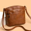Bolsa Transversal Feminina de Três Camadas para Meia-Idade Transfronteiriça 2025 Nova Bolsa Feminina Simples Bolsa Casual para Mães Bolsa de Ombro Feminina