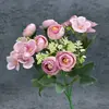 Manojo Simulado de Brotes de Rosa Té Casa Decoración Rosas Hechas a Mano Disposición Escena de Boda Transfronterizo Adornos de Flores Artificiales Venta al Por Mayor