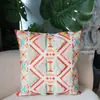Fronha de Almofada Estampada de Linho Boêmio Acolchoado Amazon Estilo Étnico Almofada Decorativa para Encosto de Sofá Quarto Mesinha de Cabeceira