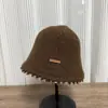 Sombrero de Cubo Plegable Versátil Estilo Coreano Estilo Japonés Moda Otoño Invierno para Mujer Temperamento Elegante Sombrero de Cubo con Borde Deshilachado de Moda