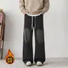 Jeans Denim com Pintura Salpicada Estilo High Street Novo Outono 2026 para Homens, Corte Reto, Versátil, Calças Masculinas Plus Size