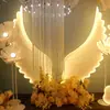 Tecido de Ferro Asas de Anjo Luminosas Luzes Guia para Caminho de Casamento Cenário de Shopping Center Salão de Casamento Layout do Local Adereços Luzes Decorativas