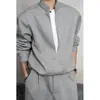 Novedad Primavera y Otoño 2026 Traje Holgado de Moda Estilo Coreano para Hombre Sudadera con Cuello Mao Pantalones Largos Casuales Conjunto de Dos Piezas Marca de Moda Hombre