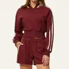 Traje Deportivo Transfronterizo Otoño Invierno Moda Femenina Casual con Capucha Bloque de Color Cremallera Manga Larga Sudadera Pantalones Deportivos Conjunto de Dos Piezas 3005