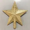 Decoração de Ponta de Árvore de Natal Pingente Estrela de Ponta de Árvore de Natal Estrela de Ponta de Árvore de Natal Estrela de Natal de Plástico Estéreo de Cinco Pontas