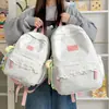 Mochila Simples Versátil Grande Capacidade para Estudantes Mochila com Design Fofo Japonês Ins Nicho Mochila Delicada de Renda