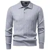 Otoño/Invierno 2026 Transfronterizo Europeo y Americano Lana Manga Larga POLO Suéter Suave y Cálido Casual de Negocios para Hombre Cuello Camisero