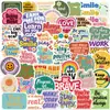 50 Pegatinas de Graffiti Transfronterizas con Afirmaciones Positivas para Decoración, Cuadernos DIY, Fundas de Teléfono, Papelería, Pegatinas de Recompensa Impermeables