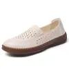 Sapatos Sociais Confortáveis para Mulheres de Meia-Idade e Idosas, Sapatos Casuais Leves Antiderrapantes Planos Transfronteiriços para Mulheres, Sapatos de Couro Macios com Solado Flexível