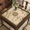 Nova toalha de mesa quadrada estilo chinês para mesa de centro, lavável, à prova de óleo, à prova d'água, design "Oito Imortais", protetor de mesa, toalha de mesa quadrada isolante de calor para mesa de jantar