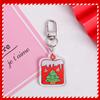 Pingente de Placa de Texto Acrílico de Dupla Face de Natal Fofo Árvore de Natal Papai Noel Pingente de Bolsa Chaveiro Pequeno Presente