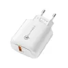 Padrão de Raio 1 Carregador USB QC 3.0 Carregamento Rápido 5V3A Adaptador de Energia 20W Único U Cabeça de Carregamento para Celular Atacado