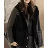 Chaleco cálido acolchado de alta gama 26 otoño/invierno moda con capucha, color liso, casual, corte holgado, top versátil para mujer