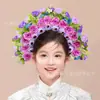 Grampo de Cabelo com Flor Artificial L04 Estilo Étnico Faixa de Cabeça com Flor de Seda Guirlanda para Fotos Acessório de Cabelo Adereço de Performance Flor Artificial