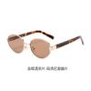 Gafas de sol ligeras de lujo estilo Old Money con placa de detección avanzada, núcleo retro ovalado de metal, lentes de nailon de alta definición, gafas de sol para mujer