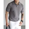 Camisa Polo Estilo Old Money para Hombre, Manga Corta, Delgada para Verano, Fresca y Transpirable, Adecuada para Ir al Trabajo, Camisa de Punto