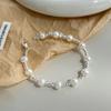Pulseira de pérolas simples e versátil estilo coreano, moda feminina, personalidade, design de nicho de luxo leve, pulseira requintada de alta qualidade