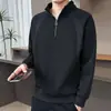 Sudadera con Media Cremallera y Cuello Alto para Hombre Sudadera de Manga Raglán Suelta de Manga Larga para Hombre Top de Canalé Chaqueta para Hombre de Moda