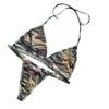 Biquíni de camuflagem de três peças para mulheres europeias e americanas, fio dental de secagem rápida, casual, promoção especial, novo conjunto de maiô