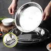 Acero Inoxidable 304 Espesado Piel Fría Gong Gong Shaanxi Placa de Piel Fría Fideo Rollo Plato Redondo Plano para Pastel Plato para Arroz