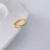 Anillo de Acero de Titanio de Lujo Ligero Estilo Coreano Diseño para Mujer Nicho Sencillo Diamante Calado Elegante Popular en Internet Joyería Moderna Ins