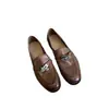 Versão em Pele de Ovelha ~ Couro Genuíno Fivela de Metal Vintage Slip-On Versátil Sapatos Loafer Preguiçosos Bico de Cavalo Planos Sapatos Planos Pequenos de Couro
