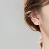 Versión Coreana Aguja de Plata S925 Aretes Simples de Tuerca para Mujer, Aretes Versátiles de Cisne de Lujo Ligero de Moda Retro, Aretes Dulces para Estudiante de Moda