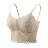 Novidades Outono/Inverno Lindo Top de Renda nas Costas Sutiã Camisola Comprimento Médio Cropped Top Interno Modelagem Leve Anti-Queda Roupa Íntima Feminina
