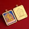 Tibet Thangka Meio Pintado à Mão Ouro Bruto Pintado Oito Santos Protetores Fundo Azul Doze Signos do Zodíaco Pingentes Thangka Pingentes Thangka