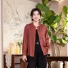 Camisa Fina de Manga Corta para Mujer Primavera 2026, Blusa Holgada Casual de Lino Bordado Transpirable Agradable al Tacto