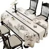 Toalha de mesa oval para sala de jantar estilo francês, à prova d'água, à prova de óleo, lavável, resistente ao calor, nova sensação de luxo leve de alta qualidade, toalha de mesa redonda dobrável