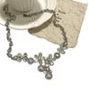 Moda de Lujo Colorido Collar de Flores con Pedrería Juego de Aretes Dama Elegante Elegante Sentido de Alta Gama Collar Estilo Ins