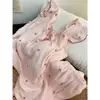 2025 Novo Pijama de Algodão Macio e Fofo com Cerejas Conjunto de Shorts de Alcinha Feminino Roupas de Casa