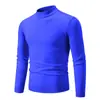 Suéter de punto con respaldo de color liso para hombre de talla grande, suéter casual de cuello redondo, suéter tipo playera, otoño/invierno 2023
