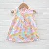 Atacado de fábrica verão algodão saia curta saia de princesa para bebê vestido de menina colete top frente única verão 1