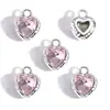 Colgante de corazón de piedra brillante incrustada en aleación simple para pulsera, collar, pendiente DIY, accesorio decorativo W715