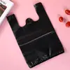 Bolsa de Plástico Negra al por Mayor Bolsa para Alimentos Desechable Portátil Empaque Bolsa de Plástico Bolsa de Compras de Supermercado Chaleco Bolsa Conveniente