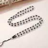 Collar con Cuerda de Seis Caracteres Mantra Negro Marrón Cuerda de Collar de Obsidiana Colgante de Jade Fabricante Venta Directa Venta al Por Mayor