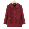 Abrigo de otoño de la abuela, nueva moda de otoño para mujeres mayores, nuevo top de manga larga con cuello estilo chino, atuendo para suegra