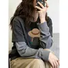 Camiseta de manga larga para mujer, moderna y elegante., (bikini falso) diseño con mangas raglán, hecho de de (de - un tipo de vellón cepillado), Interior grueso y cepillado, capa base superior, tendencia ins