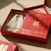 Caja de Embalaje para Accesorios de Boda Estilo Chino Caja de Regalo Roja Decoración de Joyería para el Día de San Valentín Caja de Regalo para Tocados de Novia Personalización