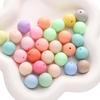 Cuentas redondas acrílicas sólidas de color esmerilado de 6-16 mm, accesorios de joyería DIY hechos a mano, pulsera casera, cuentas para cadena de teléfono móvil