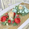 Corona de Vela Más Vendida Transfronteriza, Corona de Peonías, Decoración de Mesa para Fiesta de San Valentín con Rosas, Corona con Portavelas