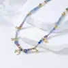 Collar Colgante de Cobre con Piedra Natural Azul-Morado Arvaleff Estilo Étnico Vintage Agradable Gargantilla de Perlas de Nicho para Mujeres