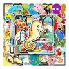 50 adesivos decorativos DIY de criaturas marinhas de desenho animado para notebook, mala, AliExpress, adesivos de grafite de comércio exterior