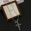 Colar com Pingente de Cruz Estilo Doce Cool Sexy Choker Feminino Corrente para Clavícula Estrela de Nicho de Alto Padrão Acessórios