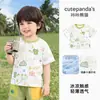 Kaka Panda Ropa Infantil Camiseta de Manga Corta para Niños Camisa de Media Manga para Niños Top Casual para Bebé Ropa de Verano para Niñas