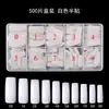 Arte de Uñas Uñas Caja Pp 500 Piezas Pegatinas Completas Transparentes Pegatinas Medias Transparentes Uñas Naturales Francés Blanco Francés