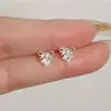 Pino de Prata S925 Brincos de Pérola Redondos Elegantes Retrô Franceses Brincos de Pino Luxo Leve Design de Nicho Personalizado
