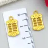 Pingente Tradicional de Leão Dourado Esmaltado Vazado Abacus Cabacinha da Fortuna Acessórios para Pulseira de Joias DIY